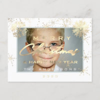 Frohe Weihnachten Glück Neujahr Gold Snow Foto VIP