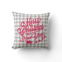 Frohe Weihnachten Glück Neujahr Gray Karo Muster