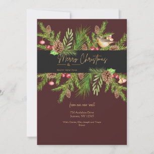 Frohe Weihnachten & Glück Neujahr Grußkarte