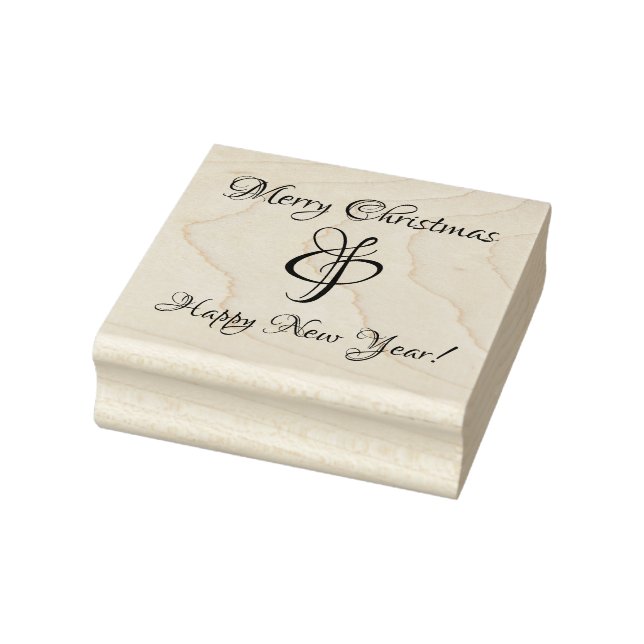 Frohe Weihnachten & Glück Neujahr Gummi Briefmarke Gummistempel (Stempel)