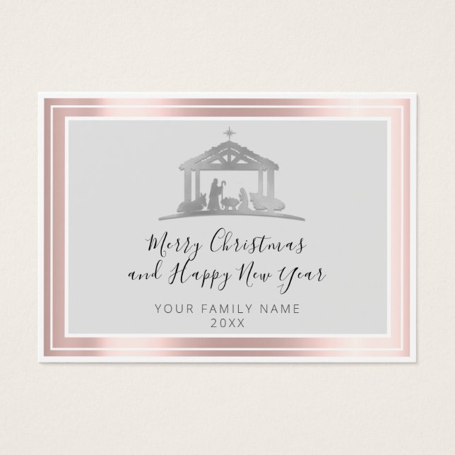 Frohe Weihnachten Glück Neujahr Heilige Rose (Vorderseite)