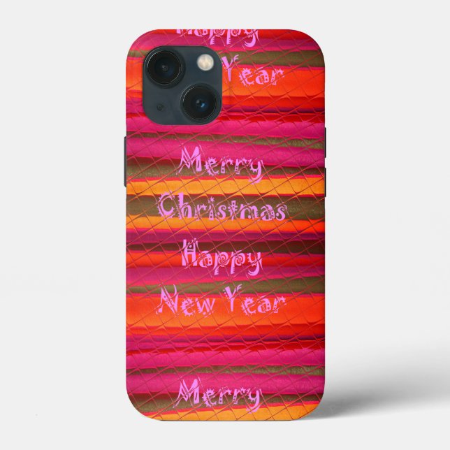 Frohe Weihnachten Glück Neujahr Leinwand Farbgesta Case-Mate iPhone Hülle (Rückseite)