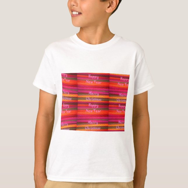 Frohe Weihnachten Glück Neujahr Leinwand Farbgesta T-Shirt (Vorderseite)
