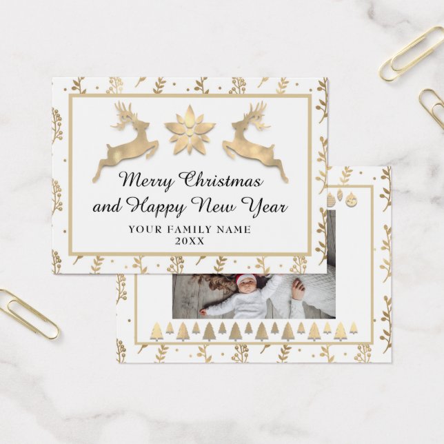 Frohe Weihnachten Glück Neujahr Name White Gold (Büro)