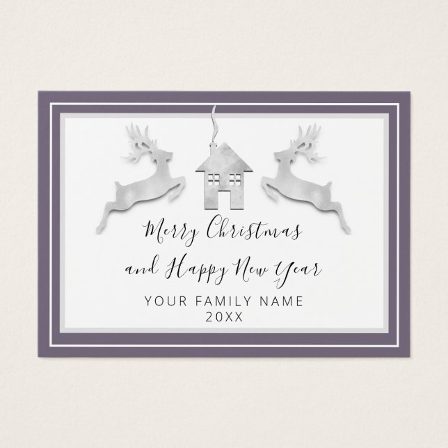 Frohe Weihnachten Glück Neujahr Name White Smoky (Vorderseite)
