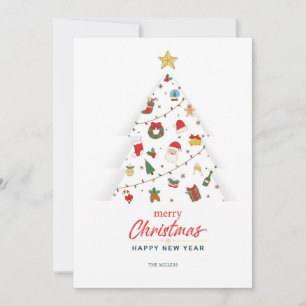Frohe Weihnachten Glück Neujahr Niedlichen Weihnac Einladung