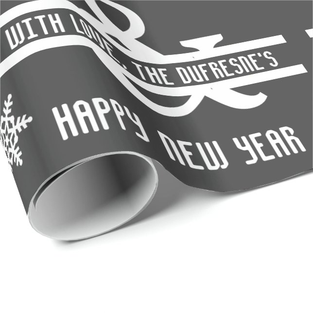 Frohe Weihnachten & Glück Neujahr Personalisiert G Geschenkpapier (Rolleneckpunkt)