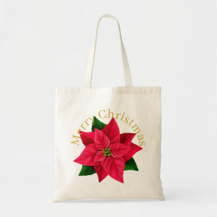 Frohe Weihnachten Glück Neujahr Poinsettia Star Tragetasche