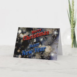 Frohe Weihnachten Glück Neujahr Red Blue Silver