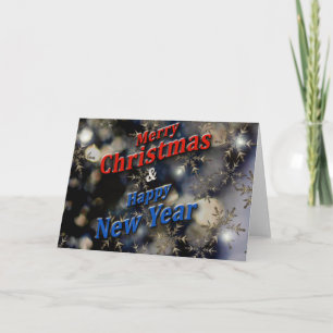 Frohe Weihnachten Glück Neujahr Red Blue Silver