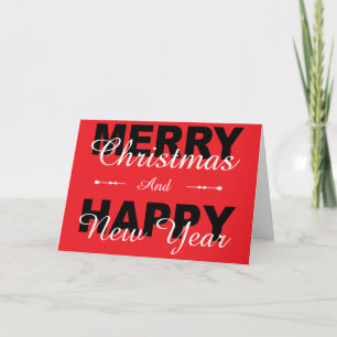 Frohe Weihnachten & Glück Neujahr Red Holiday Card