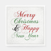 Frohe Weihnachten Glück Neujahr Silver Glitzer
