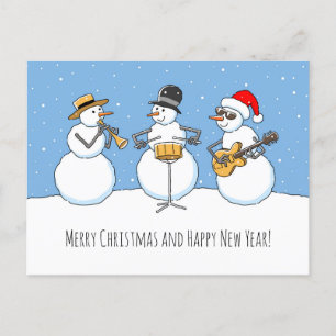 Frohe Weihnachten Glück Neujahr Snowman Jazzband