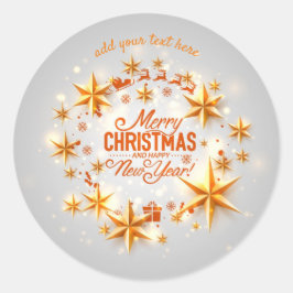 Frohe Weihnachten & Glück Neujahr-Sticker Runder Aufkleber