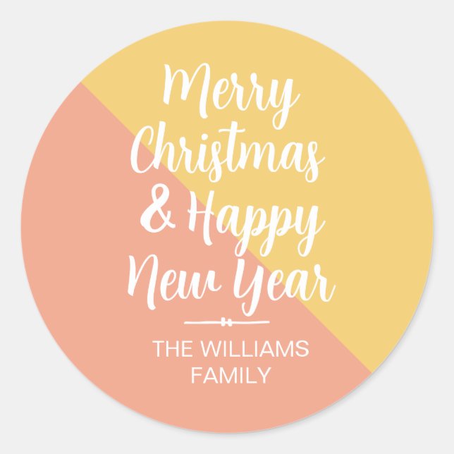 Frohe Weihnachten Glück Neujahr Umschlag Aufkleber (Vorderseite)