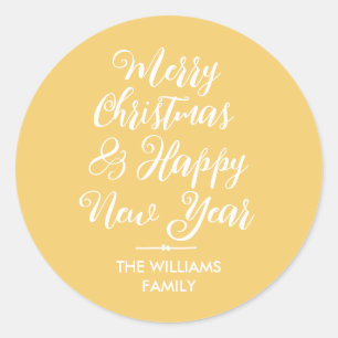 Frohe Weihnachten Glück Neujahr Umschlag Aufkleber