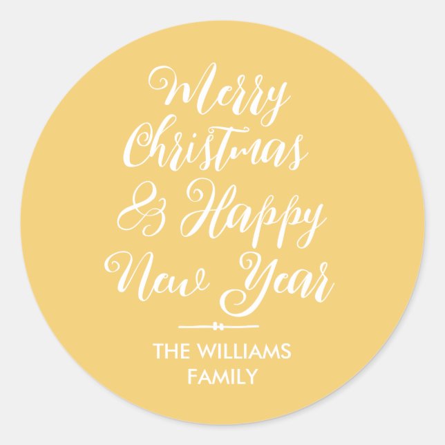 Frohe Weihnachten Glück Neujahr Umschlag Aufkleber (Vorderseite)