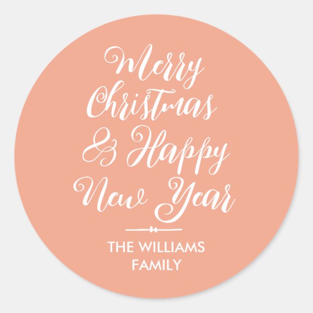 Frohe Weihnachten Glück Neujahr Umschlag Aufkleber (Vorderseite)