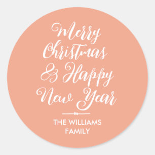 Frohe Weihnachten Glück Neujahr Umschlag Aufkleber