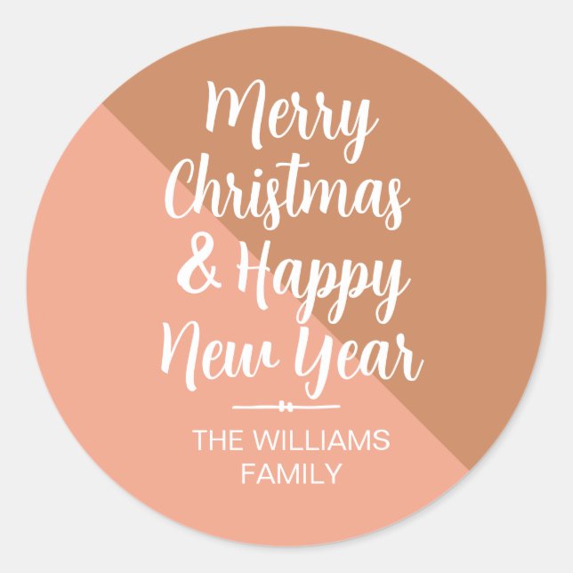 Frohe Weihnachten Glück Neujahr Umschlag Aufkleber (Vorderseite)