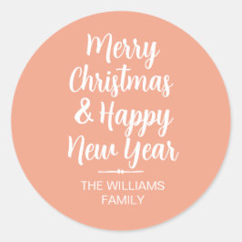 Frohe Weihnachten Glück Neujahr Umschlag Aufkleber