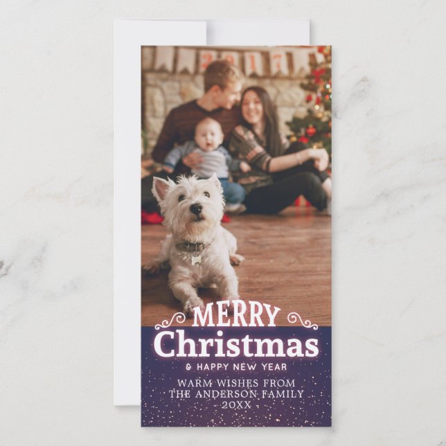 Frohe Weihnachten Glück Neujahr Urlaub Wish Foto (Vorderseite)