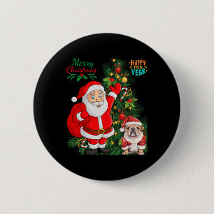 Frohe Weihnachten Glück Neujahr Weihnachtsmann Eng Button