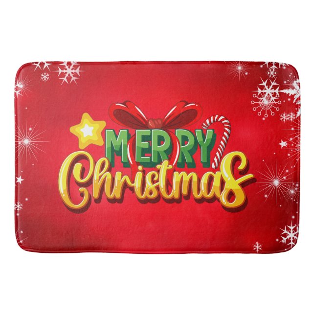 Frohe Weihnachten Glück Weihnachten Weihnachten Re Badematte (Vorderseite)