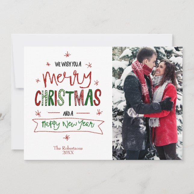 Frohe Weihnachten glücklich Neues Jahr Custom Foto (Vorderseite)
