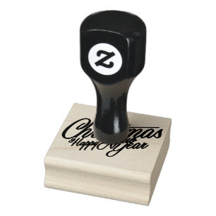 Frohe Weihnachten glücklich Neues Jahr Gummistempel