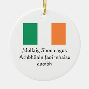 Frohe Weihnachten glücklich Neues Jahr Irish Orna Keramik Ornament