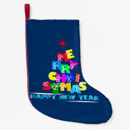 Frohe Weihnachten glücklich Neues Jahr Kleiner Weihnachtsstrumpf