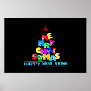 Frohe Weihnachten glücklich Neues Jahr Poster
