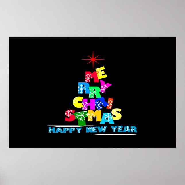 Frohe Weihnachten glücklich Neues Jahr Poster (Vorne)
