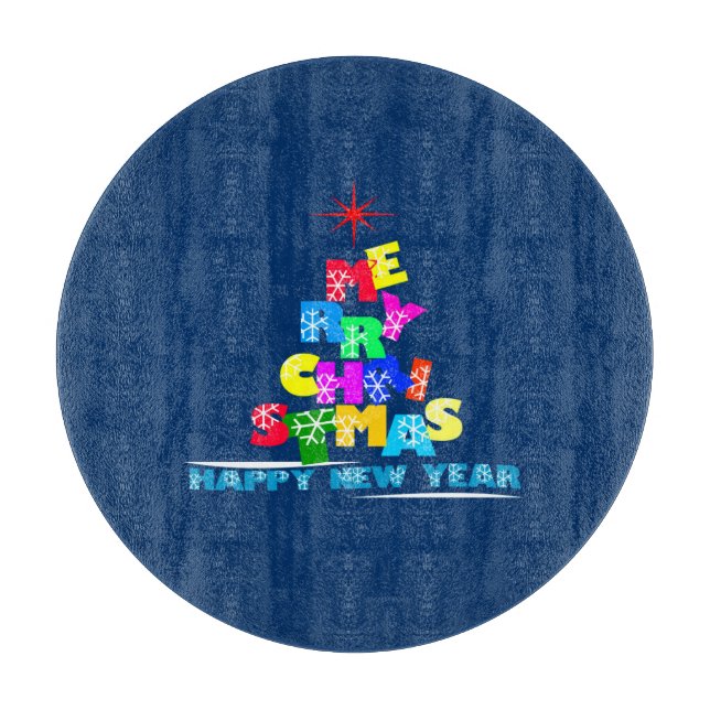 Frohe Weihnachten glücklich Neues Jahr Schneidebrett (Vorderseite)