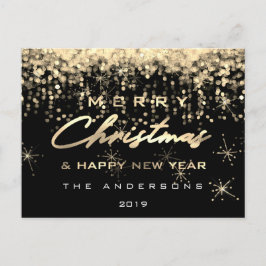 Frohe Weihnachten glücklich Neues Jahr Schwarze go Postkarte
