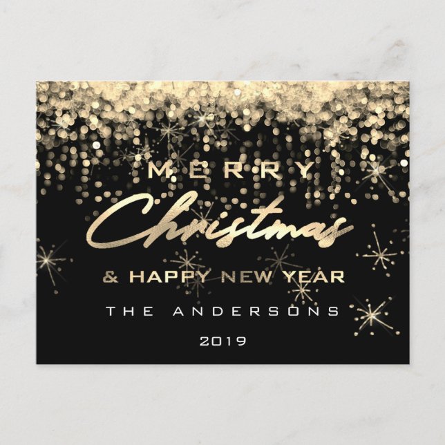 Frohe Weihnachten glücklich Neues Jahr Schwarze go Postkarte (Vorderseite)