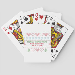 Frohe Weihnachten glücklich neues Jahr Spielkarten