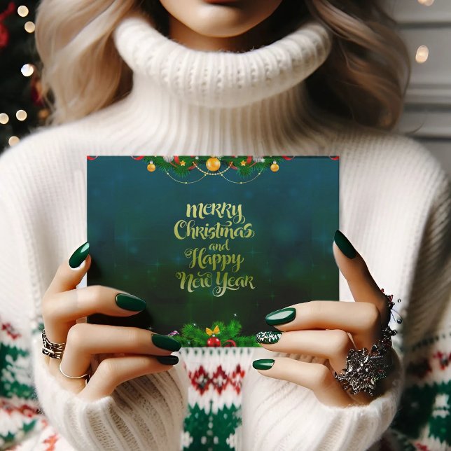Frohe Weihnachten glücklich neues Jahr Weihnachten Postkarte (Von Creator hochgeladen)