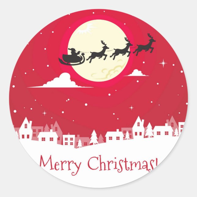 Frohe Weihnachten glücklich Neujahr Aufkleber (Vorderseite)