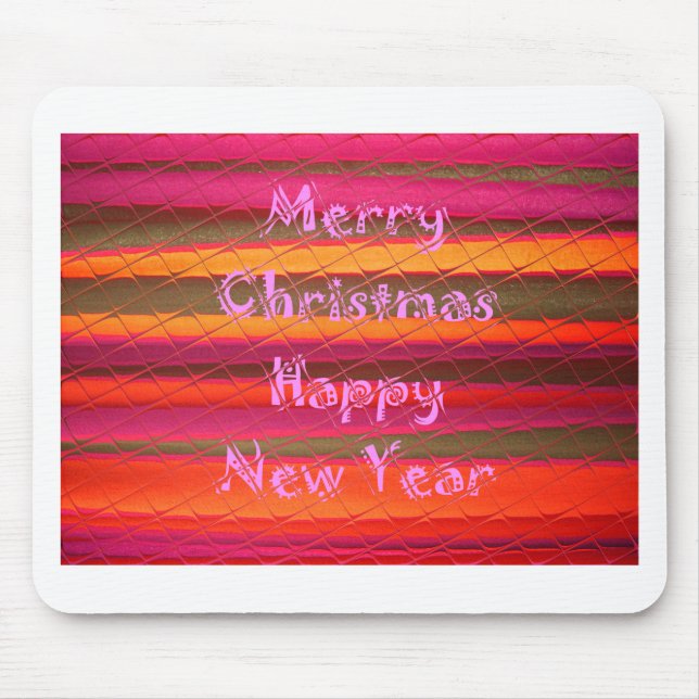 Frohe Weihnachten glücklich Neujahr Farbgestaltung Mousepad (Vorne)