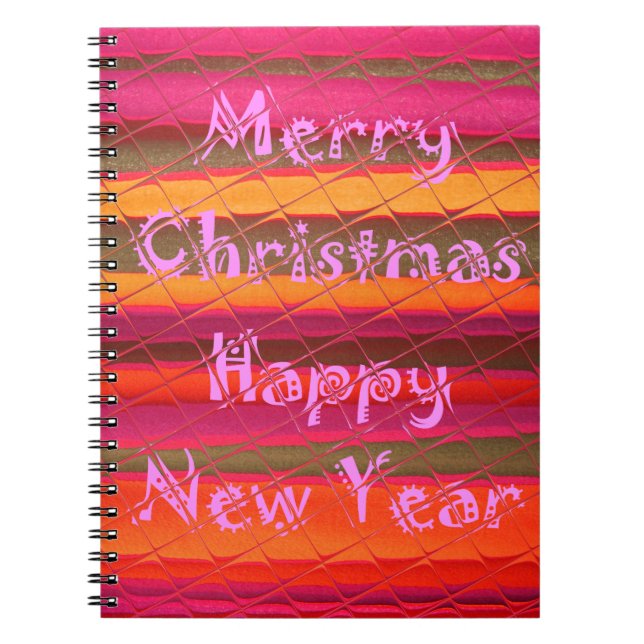 Frohe Weihnachten glücklich Neujahr Farbgestaltung Notizblock (Vorderseite)