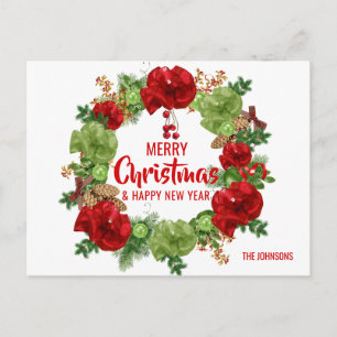 Frohe Weihnachten glücklich Neujahr Wreath White