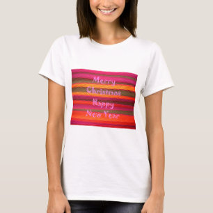Frohe Weihnachten glücklich Neujahrsfarbe T-Shirt