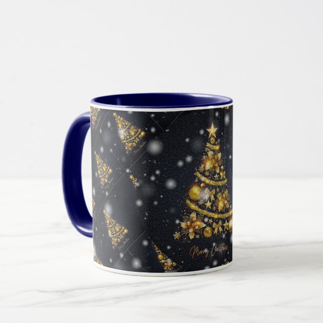 Frohe Weihnachten glücklich Zeit Geschenk Tasse (Vorderseite Links)