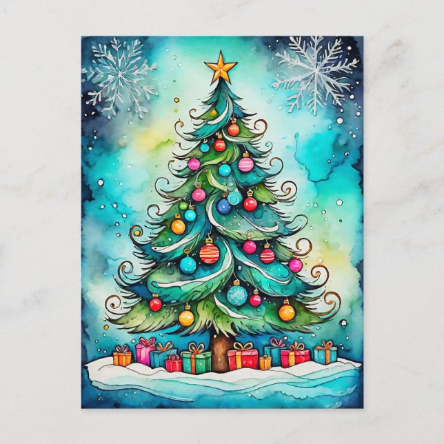 Frohe Weihnachten | Glückliche Ferien, Alle Postkarte (Vorderseite)