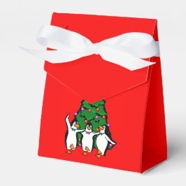 Frohe Weihnachten glückliche Pinguine Zelt Gefalle Geschenkschachtel