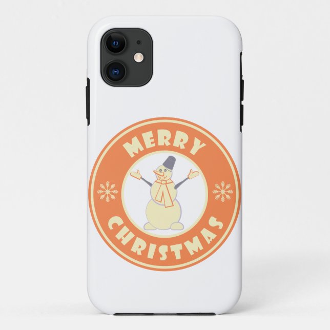 Frohe Weihnachten glückliche Snowman berühmten Kaf Case-Mate iPhone Hülle (Rückseite)