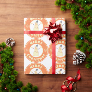 Frohe Weihnachten glückliche Snowman berühmten Kaf Geschenkpapier
