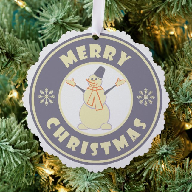 Frohe Weihnachten glückliche Snowman berühmten Kaf Ornament Karte (Insitu (Baum))